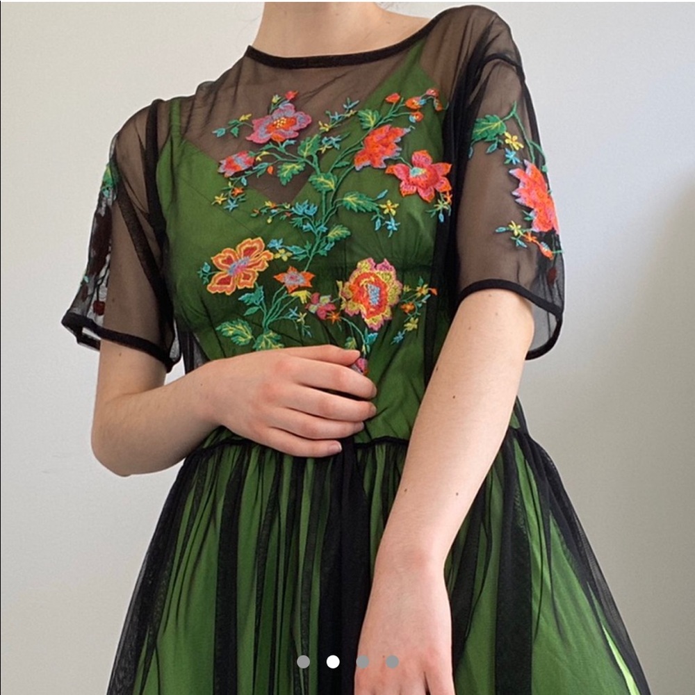 ZARA mesh floral dress